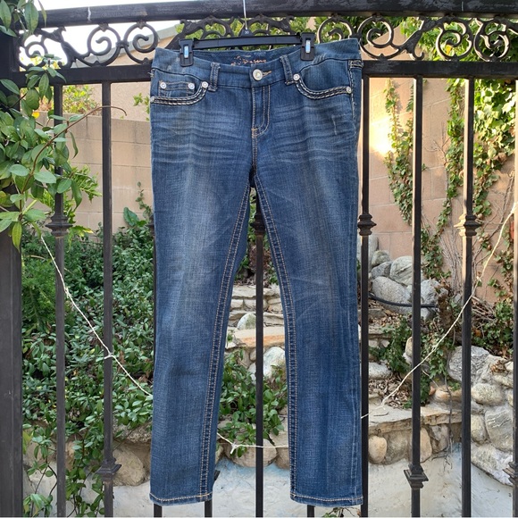 Seven7 Pants - Seven7 Stitched & Studded Cotton Blend Skinny Jeans